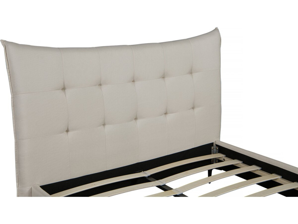 Gepolstertes Doppelbett aus Stoff „Aspen“ 180 x 200 cm - Beige