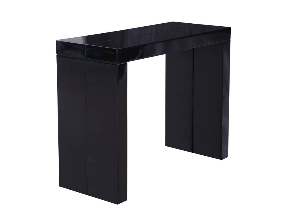Ausziehbarer Esstisch "Dina"-  200/40 x 94 x 75 cm - Schwarz  lackiert