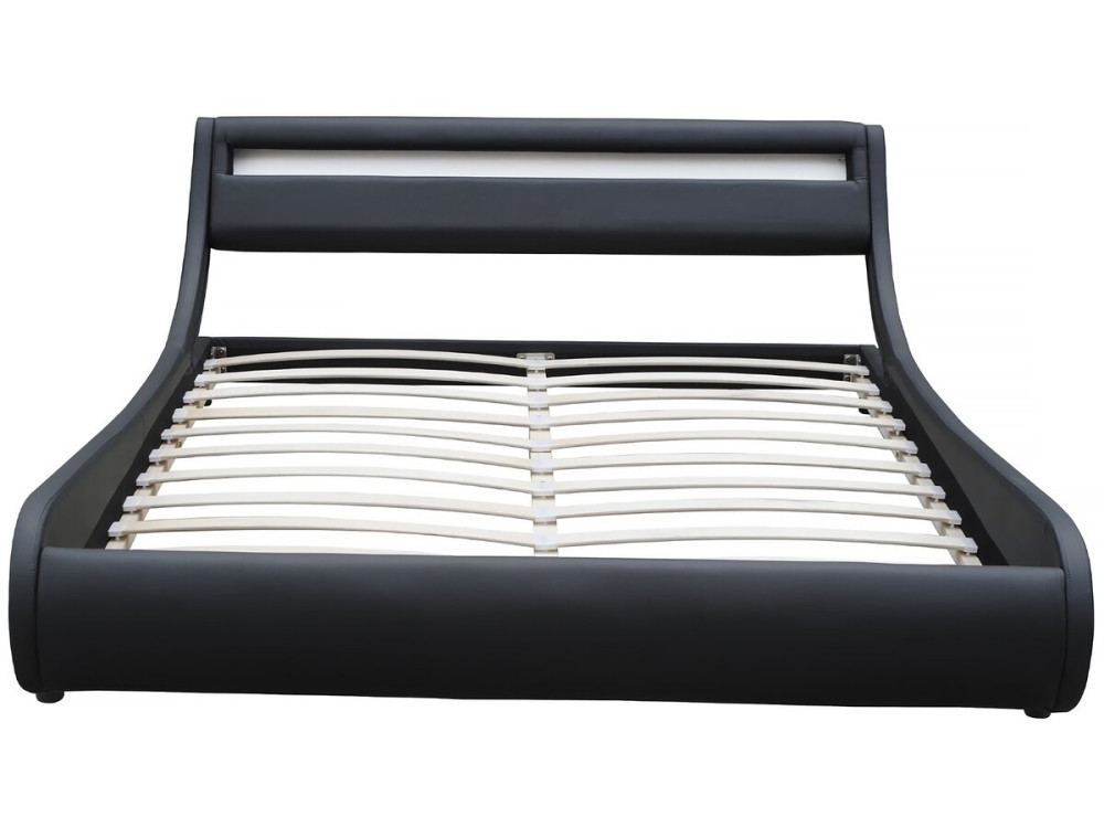 Doppelbett mit LED "Natacha" - 140 x 190 cm - Schwarz