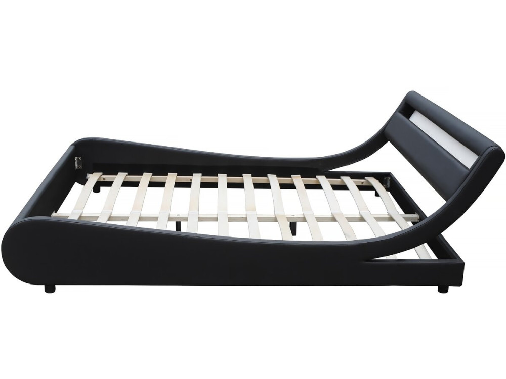 Doppelbett mit LED "Natacha" - 140 x 190 cm - Schwarz