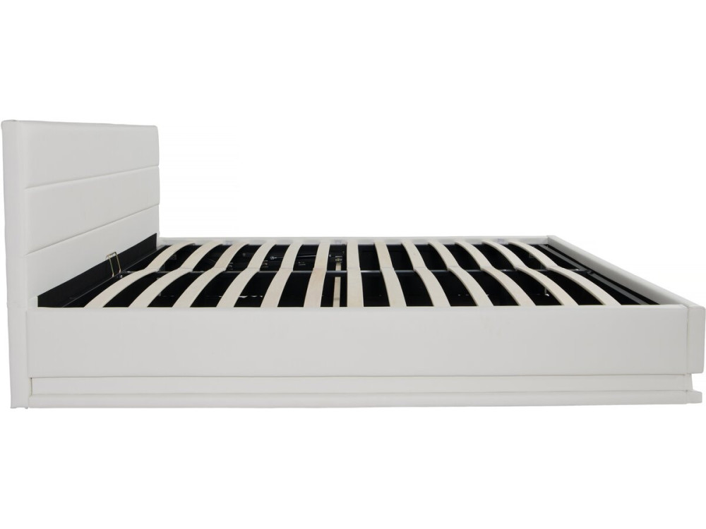 Bett mit LED und Bettkasten "Anastasia" - 160 x 200 cm - Weiß