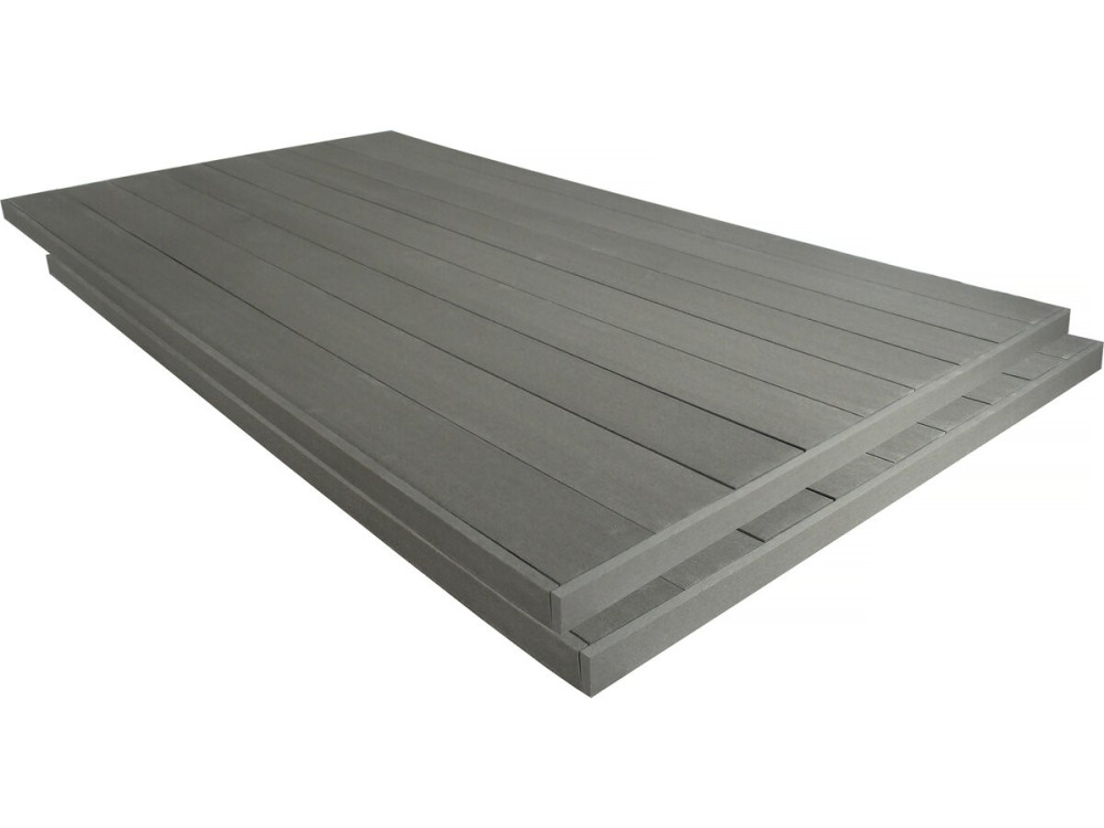 Terrassendielen 3er-Set aus Vollverbundstoff - Länge: 2,4 m - 1 m²- Dunkelgrau