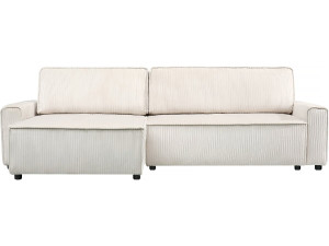 Ecksofa reversibel mit Schlaffunktion aus Cord "Montaigne" - 3-Sitzer  - Beige