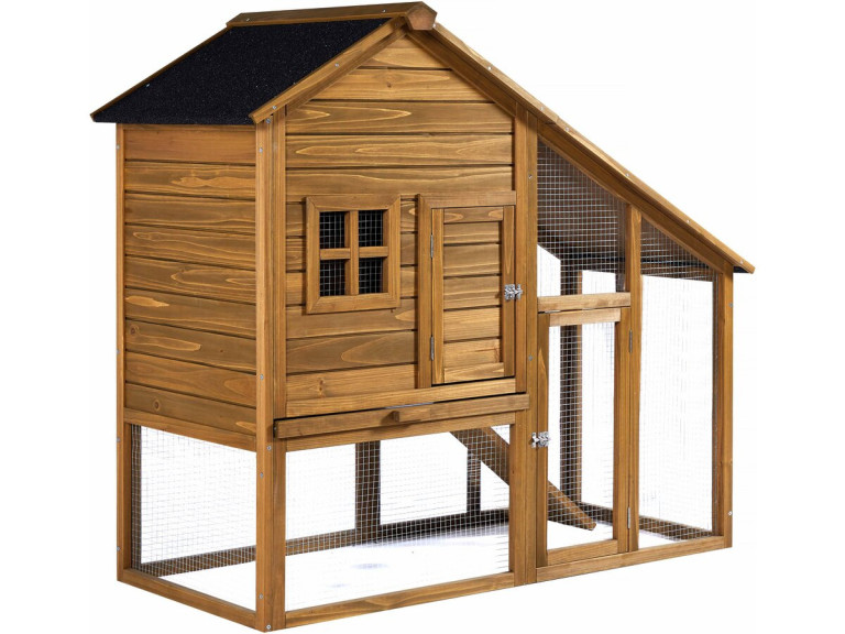 Hühnerstall "Lily" mit Legenest aus Holz - Braun