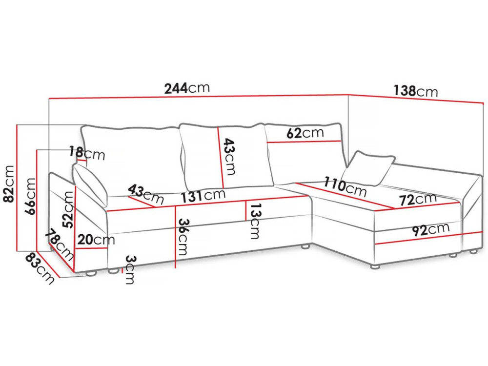 Ecksofa mit Schlaffunktion und Bettkasten "Vaugirard 2" aus Cord - 3-Sitzer - Beige