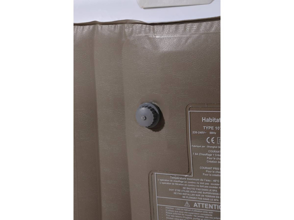 Aufblasbarer viereckiger Whirlpool aus PVC "MONAC"  - 4 Personen - Creme/Weiß