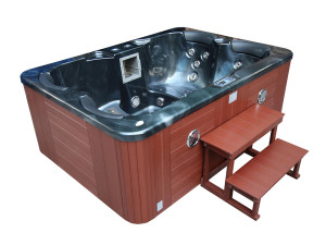 Whirlpool "Fidji" 4 Personen - Graue Wanne - Balboa-System + integrierte Iphone-Basis - 210 x 152 x 81 cm