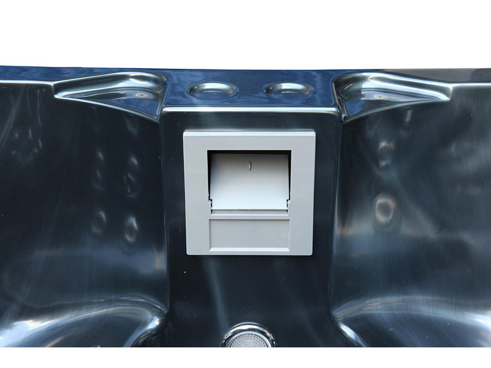Whirlpool "Fidji" 4 Personen - Graue Wanne - Balboa-System + integrierte Iphone-Basis - 210 x 152 x 81 cm