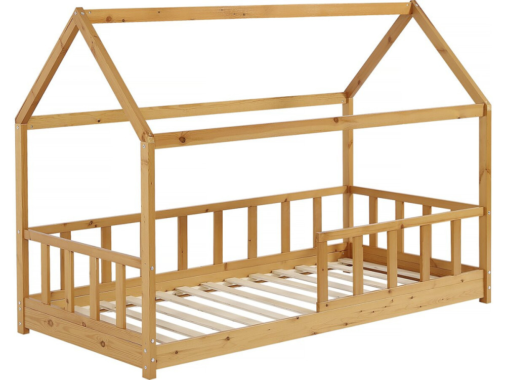 Holzhüttenbett für Kinder "Mila" - 90 x 190 cm - Braun
