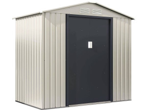 Gerätehaus aus Metall "Nebraska" - 4,07 m² - Beige/Anthrazitgrau