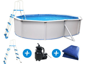 Pool aus Stahl "Caracas" - 4,90 x 3,60 x 1,2 m