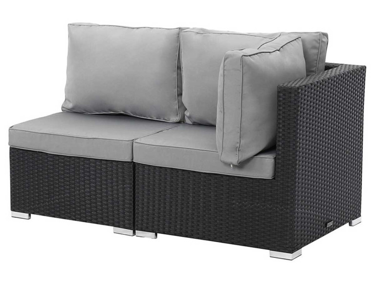 Gartenlounge Meridienne 2-Sitzer "Ibiza" - Atlanta - Schwarz