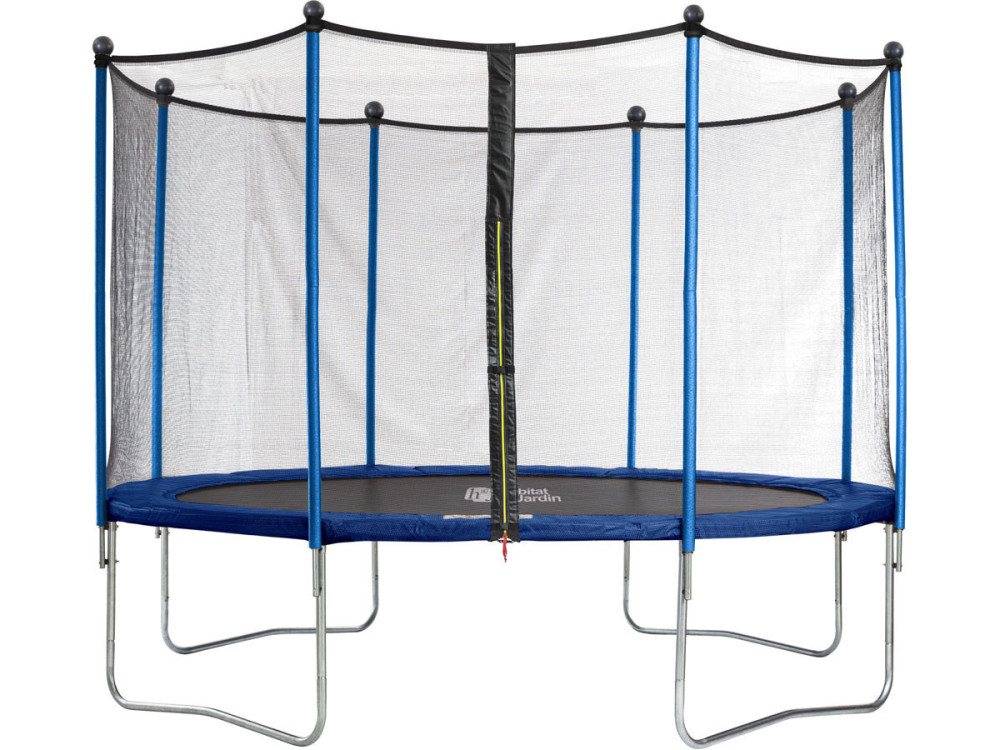 Trampolin " Happy " - Ø 3.65 m m -mit Netz + Leiter  + Decke + Ankerungskit