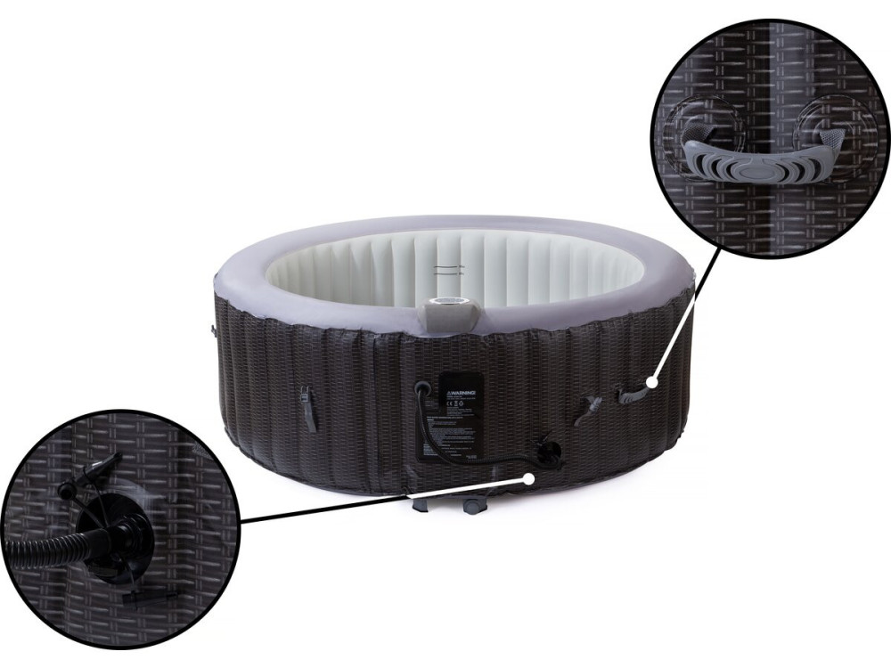Aufblasbarer PVC-Whirlpool "Malaga" - 4 Plätze - Grau