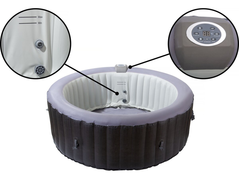 Aufblasbarer PVC-Whirlpool "Malaga" - 4 Plätze - Grau