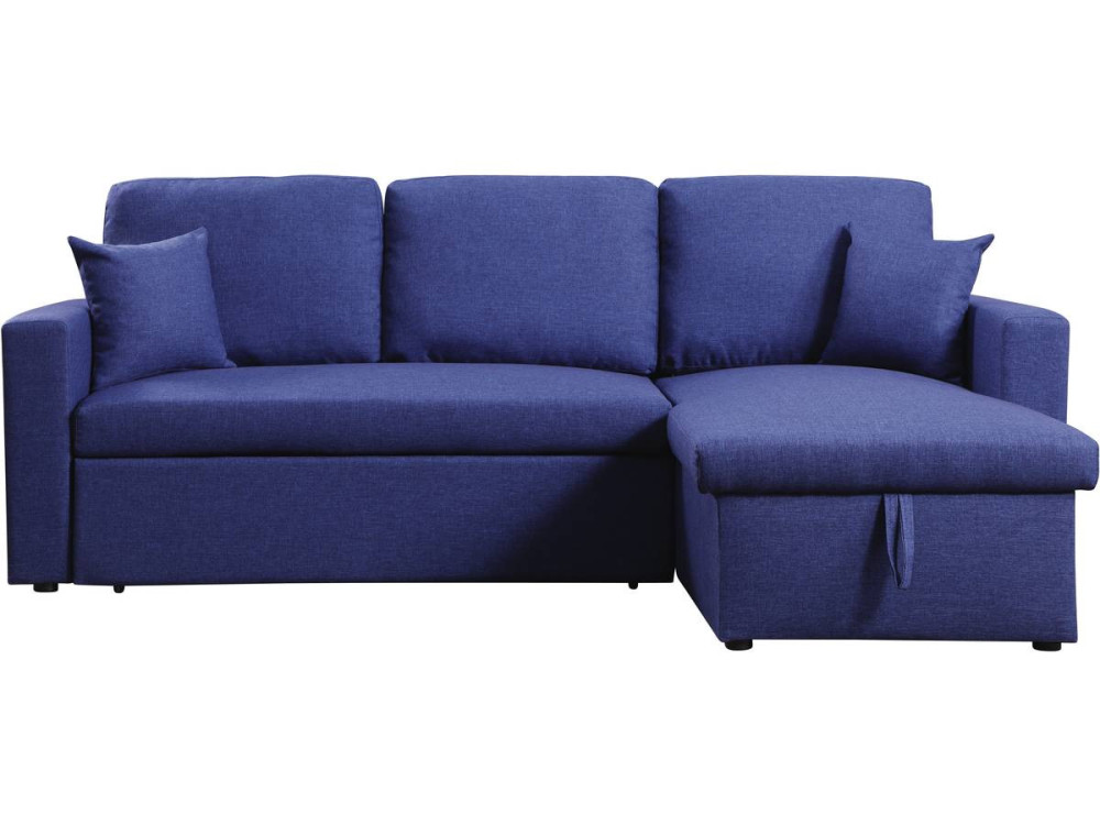 Ecksofa reversibel mit Schlaffunktion und Stauraum „Alain“ - 3-Sitzer - Blau