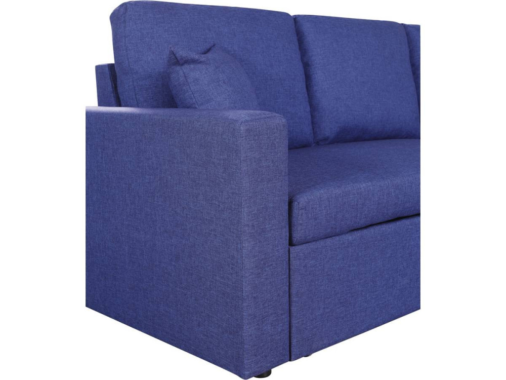 Ecksofa reversibel mit Schlaffunktion und Stauraum „Alain“ - 3-Sitzer - Blau