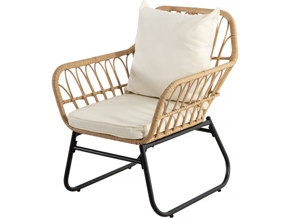 Gartensalon aus Rattan "Melo" - 4-Sitzer - Weiß/Braun