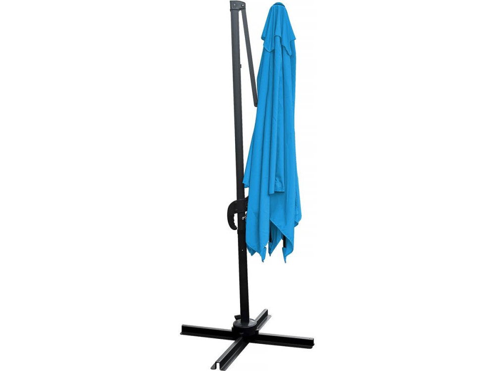 Ampelschirm "Soleil" - Viereckig - 2,5 x 2,5 m - Blau + Platten zur Beschwerung inbegriffen