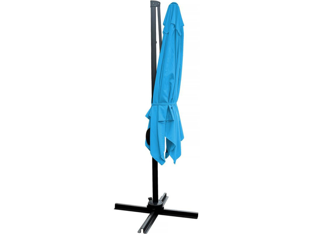 Ampelschirm "Soleil" - Viereckig - 2,5 x 2,5 m - Blau + Platten zur Beschwerung inbegriffen