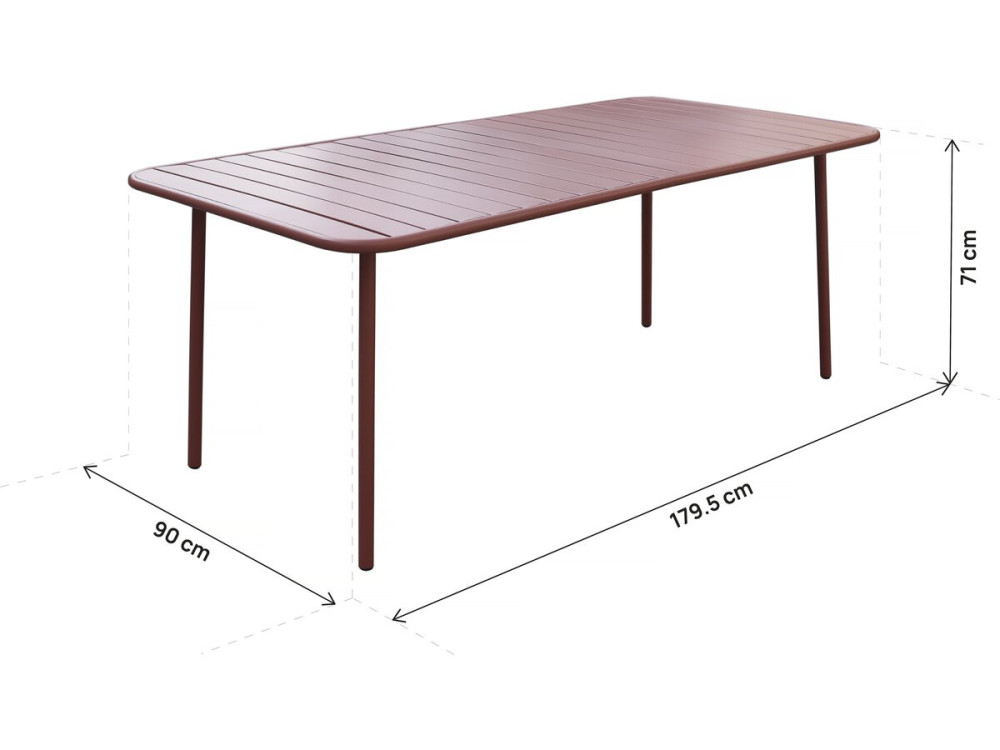 Gartenmöbel-Set "Bilbao" aus Metall - 8 Sitzplätze - Terrakotta