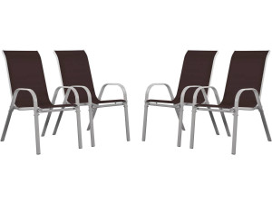 Gartenstuhl aus Textilene "Cordoba" - Phoenix - Taupe - 4er-Set