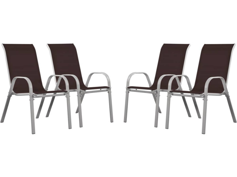 Gartenstuhl aus Textilene "Cordoba" - Phoenix - Taupe - 4er-Set