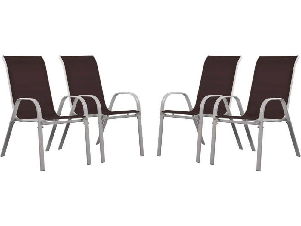 Gartenstuhl aus Textilene "Cordoba" - Phoenix - Taupe - 4er-Set
