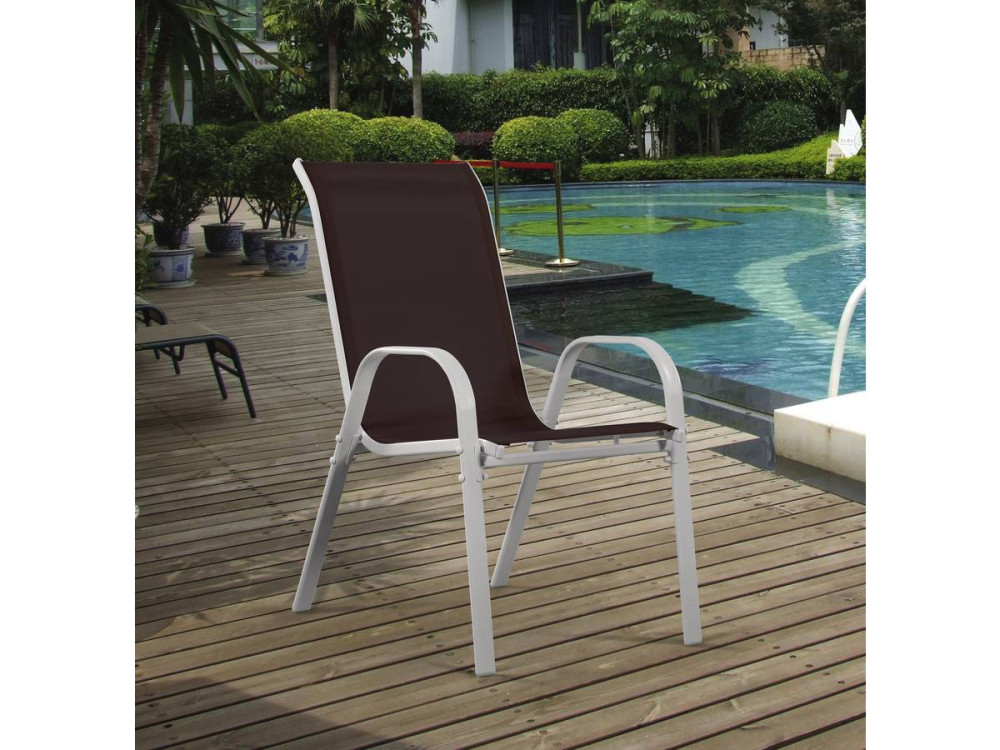 Gartenstuhl aus Textilene "Cordoba" - Phoenix - Taupe - 4er-Set