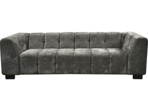 Designer 3-Sitzer Sofa aus Chenille-Stoff "Foch"- Grau
