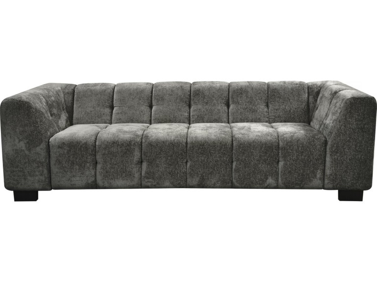 Designer 3-Sitzer Sofa aus Chenille-Stoff "Foch"- Grau