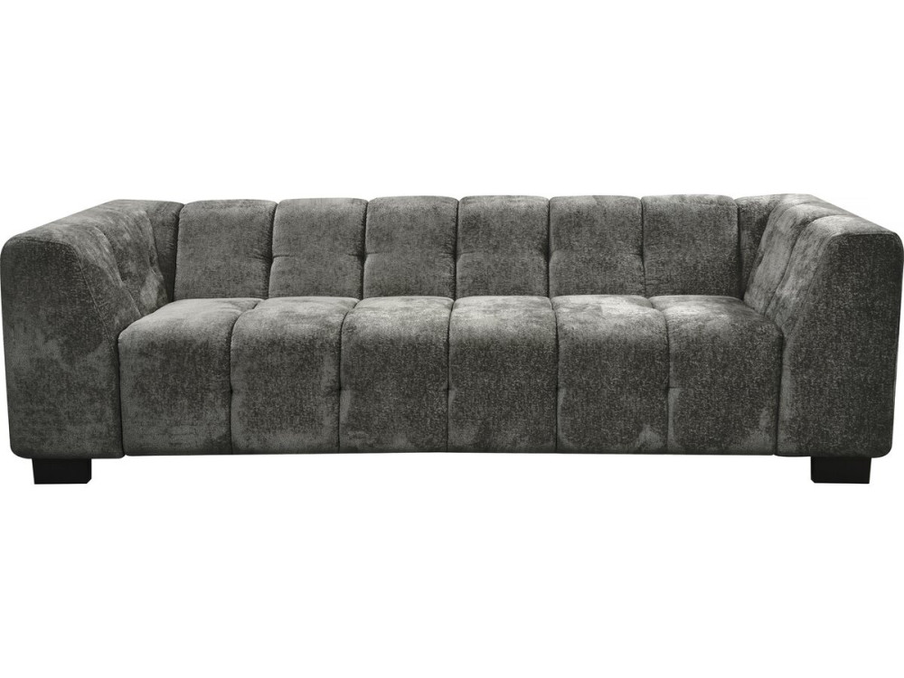 Designer 3-Sitzer Sofa aus Chenille-Stoff "Foch"- Grau