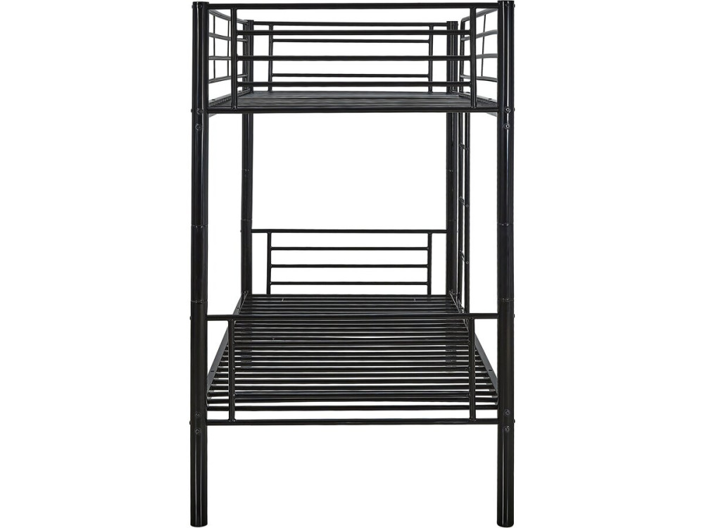 Etagenbett mit Ausziehbett „ADAM” – 90 x 190 cm – Metall – Schwarz