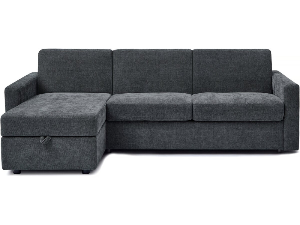 Wendbares und schnell umwandelbares Ecksofa im Stoff „Celia“ – 3-Sitzer – Grau