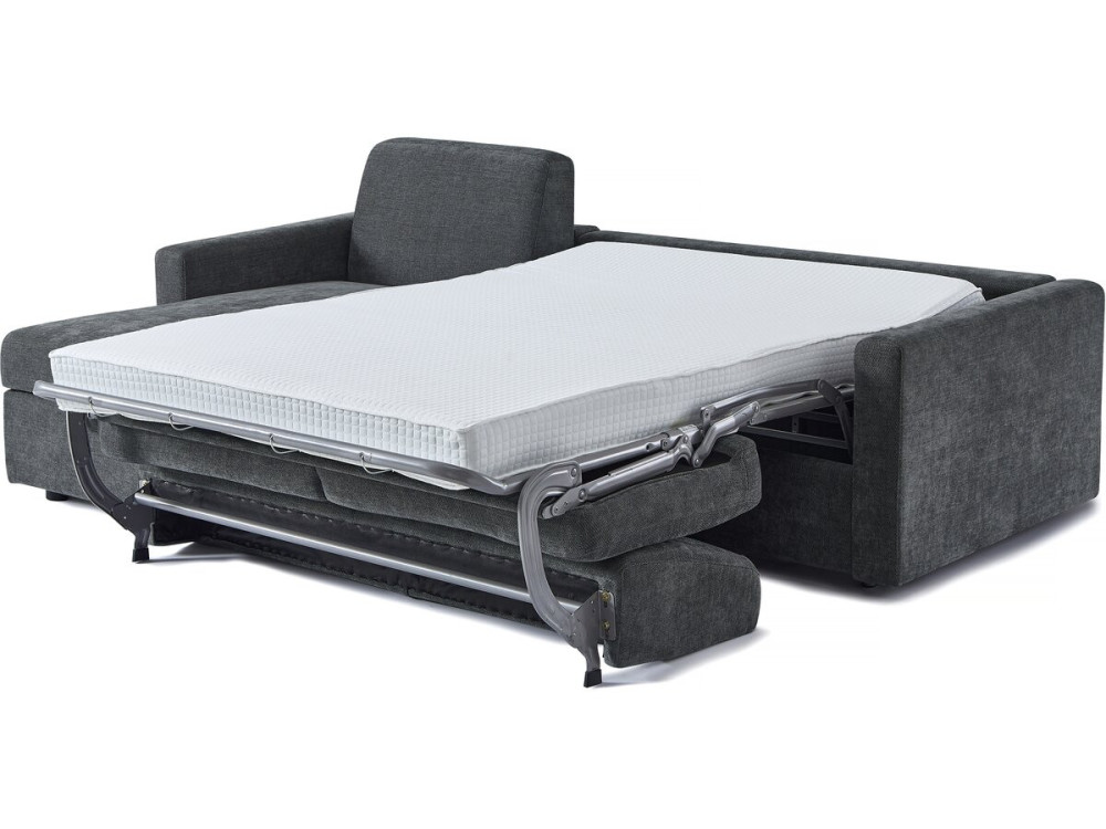 Wendbares und schnell umwandelbares Ecksofa im Stoff „Celia“ – 3-Sitzer – Grau