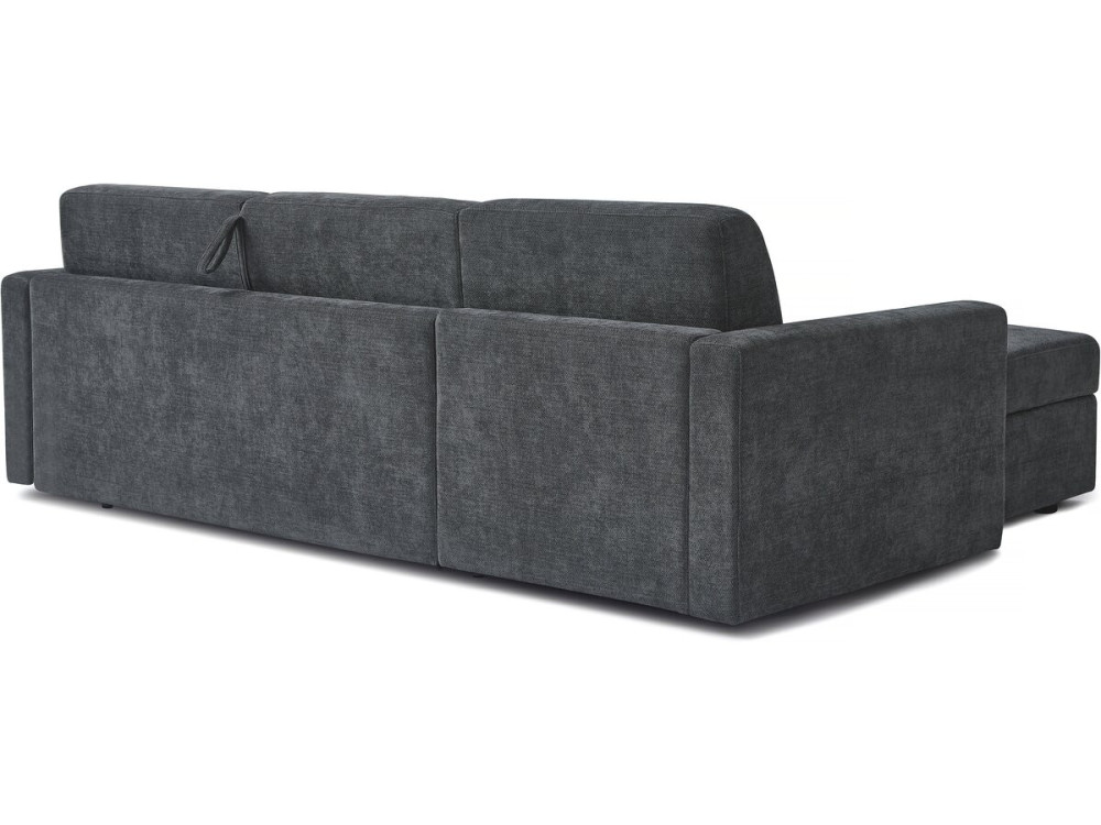 Wendbares und schnell umwandelbares Ecksofa im Stoff „Celia“ – 3-Sitzer – Grau
