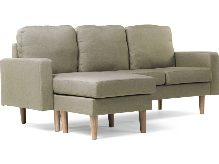 Ecksofa reversibel aus Stoff "Gabby" - 3-Sitzer - Beige