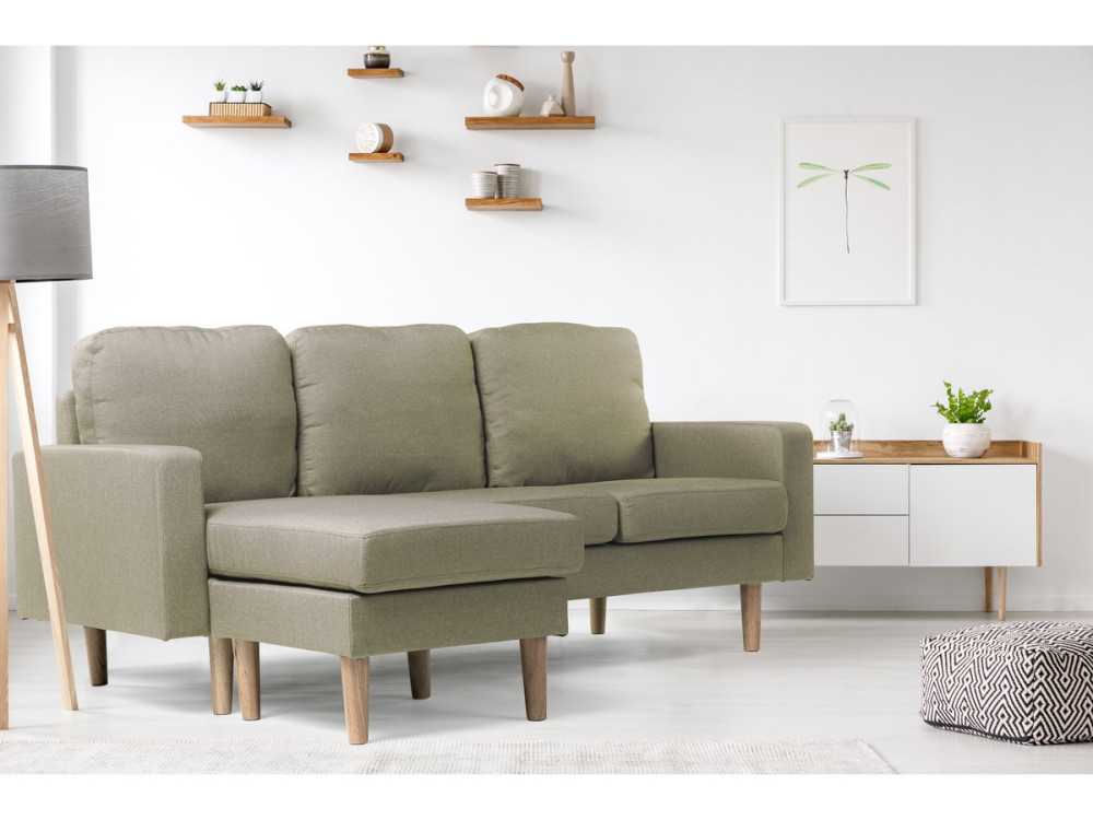 Ecksofa reversibel aus Stoff "Gabby" - 3-Sitzer - Beige