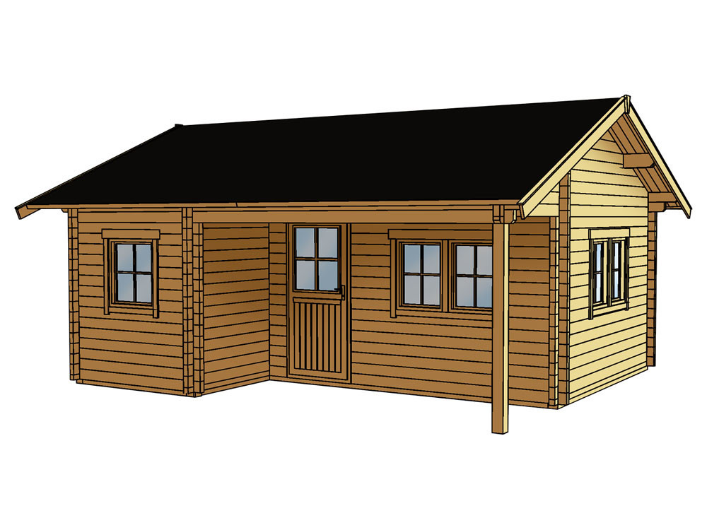 Gartenhaus aus Holz "Ontario" - 24 M² - 6.00 x 5.00 x 3.54 M - 70 mm