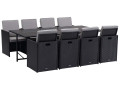 Gartenlounge-Set aus Polyrattan "Chicago 8" - Atlanta - Schwarz - Schwarz - 8 Plätze