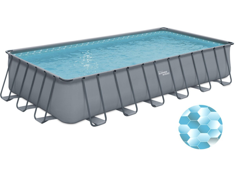 Framepool grau - "LUDO 5" - 7,32 x 3,66 x 1,32 m - Sandfiltergruppe 5,7 m3/h