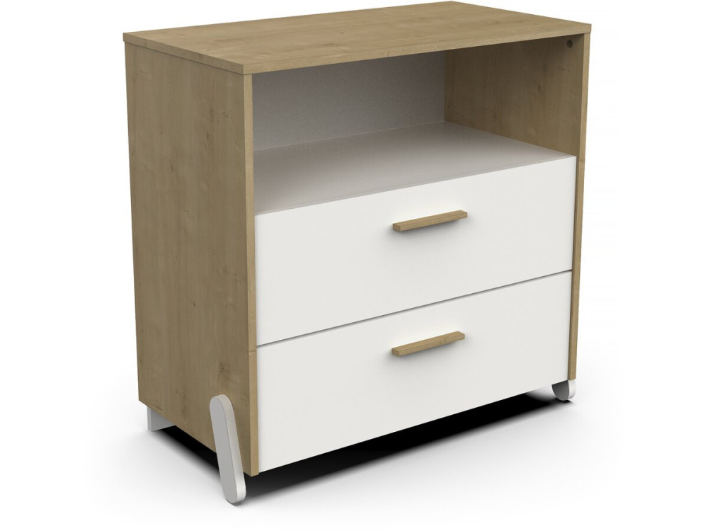 Kinderkommode mit 2 Schubladen und einer Nische "Naili" - Weiß