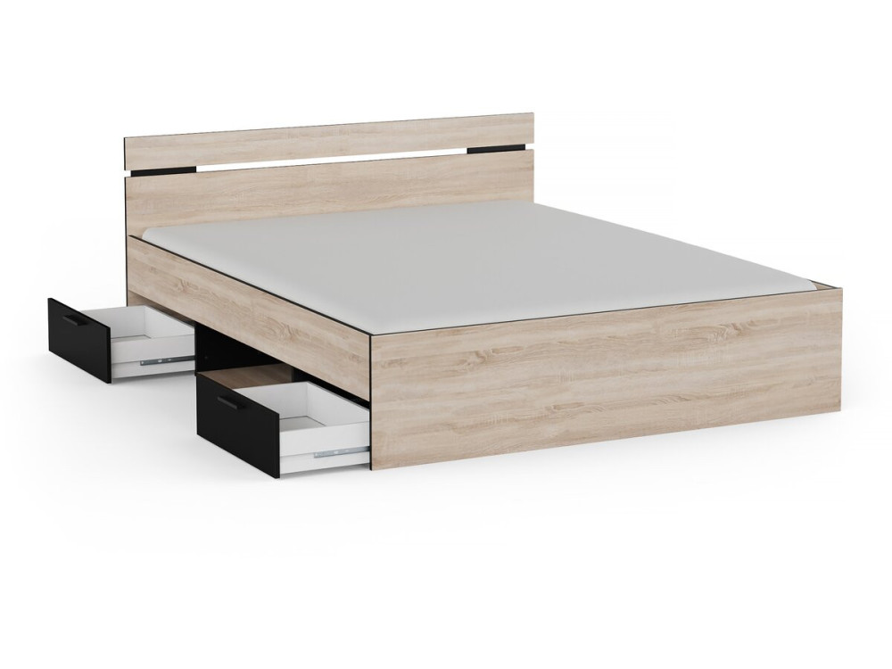 Holz-Doppelbett "Michigan" - 160 x 200 cm - Beige