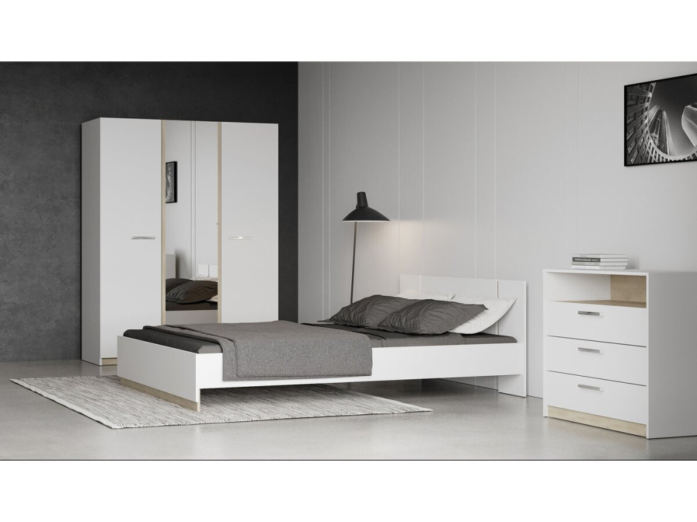 Doppelbett aus Holz „Watson“ – 140 x 200 cm – Weiß