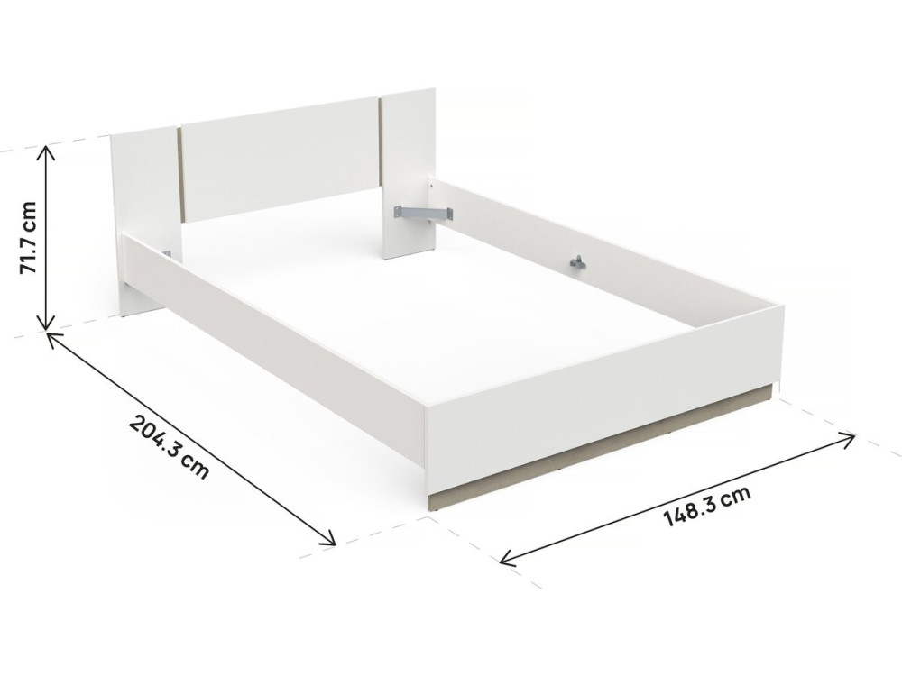 Doppelbett aus Holz „Watson“ – 140 x 200 cm – Weiß