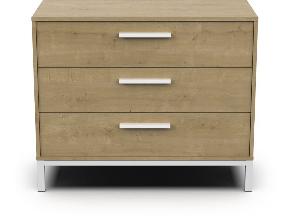 Kommode "CRAFT" - Holz - 3 Schubladen - Braun/Weiß