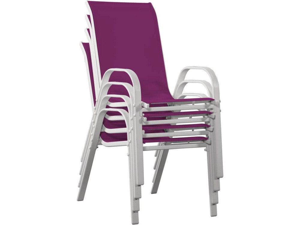 Gartensitzgruppe aus Textilene "Cordoba" - Phoenix - 6 Personen - Fuchsia