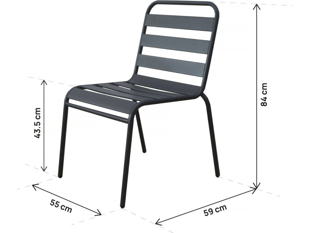 Gartenmöbel-Set "Bilbao" aus Metall - 8 Sitzplätze - Grau