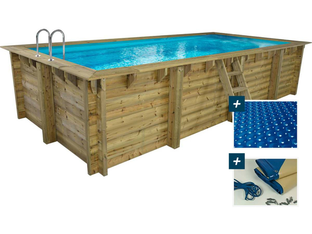 Pool Rechteckig "Tobago"- 6.20 x 3.00 x 1.31 M + Luftpolsterplane 180 µ - Winterplane 280 g/M²