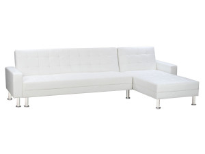 Konvertibles Ecksofa "Theo" - Weiß - 5 Plätze